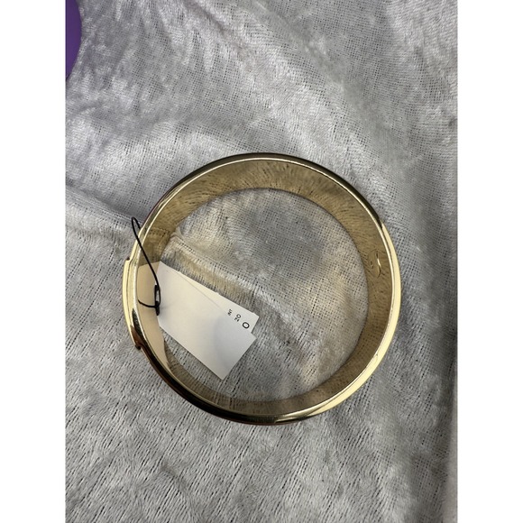 Chico's Bangle Bracelet Luna Status Print Black White Gold Tone 8" Signed - Picture 7 of 10